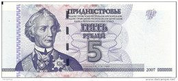 TRANSNISTRIE 5 RUBLEI 2007 UNC P 43 B - Moldavië