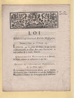 Loi Relative A L Adjudication Du Bail Des Messageries - 1791 - 1701-1800: Vorläufer XVIII