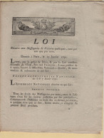 Loi Relative Aux Messageries Et Voitures - 1791 - Departement Du Var - 7 Pages - 1701-1800: Voorlopers XVIII