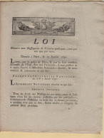 Loi Relative Aux Messageries Et Voitures - 1791 - Departement Du Var - 7 Pages - 1701-1800: Precursores XVIII