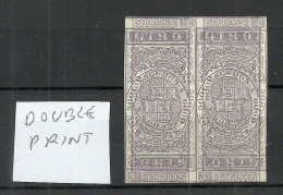 ESPANA Spain Giro Fischal Tax Revenue Taxe ERROR Variety = Double Print (*) Pair (one Print Is Inverted) - Fiscali-postali