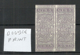 ESPANA Spain Giro Fischal Tax Revenue Taxe ERROR Variety = Double Print (*) Pair (one Print Is Inverted) - Postage-Revenue Stamps