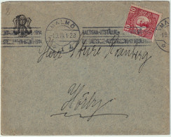 SUÈDE / SWEDEN 1914 Slogan Postmark For The BALTIC EXHIBITON In MALMÖ On Cover Franked Facit.82 & Addressed To HÖRBY - Lettres & Documents