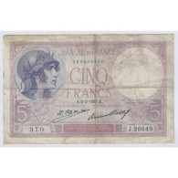 FAY 03/11 - 5 FRANCS VIOLET - 1927 - TRES TRES BEAU - PICK 72 - 5 F 1917-1940 ''Violet''