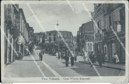 Ba169 Cartolina Vibo Valentia Corso Vittorio Emanuele Pieghe - Vibo Valentia