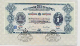 Australia 2013 Centenary Of The First Commenwealth Banknote ,souvenir Sheet  FDC - Poststempel