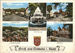 41277298 Luebbecke Westfalen Andreasstrasse Bierbrunnen Kirche Rathhaus Stadtwap - Luebbecke