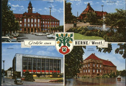 41277249 Herne Westfalen Rathaus Bahnhof Stadtbad Schloss Struenkede Stadtwappen - Herne