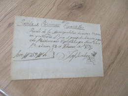 23/02/1793 Bexdun Reçu Recette Pour L'hébergement De Prisonniers Espagnols? Cartida E Prisoneros Espanolles... - Manuscripten