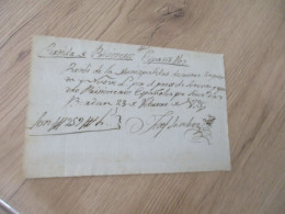 23/02/1793 Bexdun Reçu Recette Pour L'hébergement De Prisonniers Espagnols? Cartida E Prisoneros Espanolles... - Manuskripte