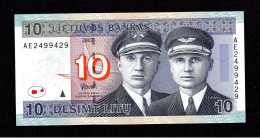 2007 AE Lithuania Banknote 10 Litu,P#68,UNC - Litauen