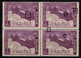 251  Bloc 4 **  LV 1  Taches Blanches Cartouches + Nuées + épine (T4) - 1901-1930