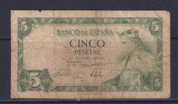 SPAIN - 1954 5 Pesetas Circulated Banknote - 5 Peseten