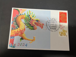 29-1-2024 (2 X 39) Chinese New Year Of The Dragon 2024 - 年中國龍年新年 - 1 Cover With Gutter Stamp - Chinese New Year