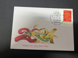 29-1-2024 (2 X 39) Chinese New Year Of The Dragon 2024 - 年中國龍年新年 - 1 Cover With Page Corner Value Stamp - Chinese New Year