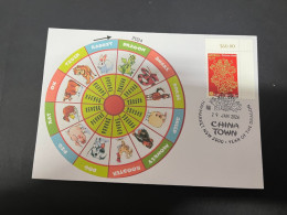 29-1-2024 (2 X 39) Chinese New Year Of The Dragon 2024 - 年中國龍年新年 - 1 Cover With Page Corner Value Stamp - Chinese New Year