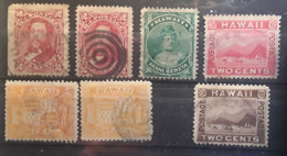 HAWAII HAWAÏ  , 1882 - 1894, Petit Lot De 7 Timbres Avec Nuances  , Obl TB - Hawaï