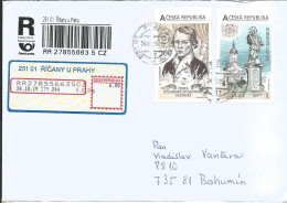 Envelope Czech Republic Private Design Stamp Radnice Town 2017 Puchmajer, Poet, Statue Of John Of Nepomuk - Cristianismo