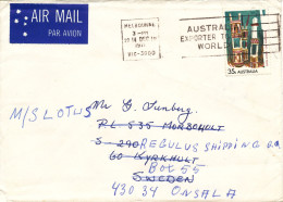 Australia Cover Sent To Sweden Melbourne 14-12-1971 Single Franked - Cartas & Documentos