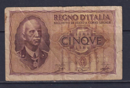 ITALY - 1940 5 Lira Circulated Banknote - Italië– 5 Lire