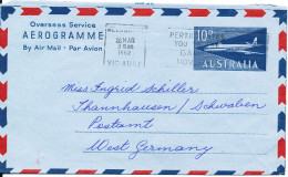 Australia Aerogramme Overseas Service Sent To Germany Melbourne 26-3-1962 - Aerogramas