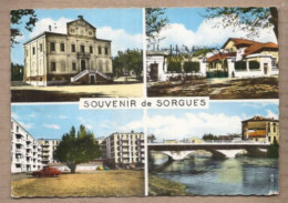 CPSM 84 - SORGUES - SOUVENIR DE - TB CP Multivue Dont Mairie , Poudrerie , Cité Des Griffons , Pont Sur L'Ouvèze - Sorgues