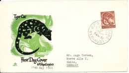 Australia FDC 11-5-1960 Tiger Cat With Cachet And Sent To Denmark - FDC