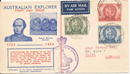 Australia FDC 14-10-1946 Australian Explorers Thomas Mitchell Centenary Complete Set Of 3 With Cachet And Sent To Denmar - FDC