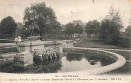 BELGIQUE - Bruxelles - Quartier Nord-Est, Square Ambioriz - Bassin Du Cheval à L'Abreuvoir - Carte Postale Ancienne - Squares