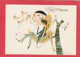 "  VIVE St VALENTIN  " -  CARTE ECRITE AU VERSO - Valentine's Day