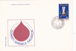 DONATE BLOOD, MEDICINE, RED CROSS COVERS FDC 1981 ROMANIA - FDC