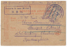 Russia WWI 1917 Temnikov Censored Postcard POW - Entiers Postaux