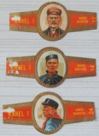 E69 Lot Bagues De Cigares  Karel I  Série Personnage  Hoofd Drachten  3 Pièces - Bagues De Cigares