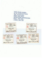 KEELING COCOS  ISLANDS-  SET  OF : 1/4+1/2+1+2+5 RUPEES-1902 , P # S124r -S128r , AGOOD,  ERRORS - ON  ALL  *ONE  TENTH - Autres & Non Classés