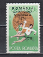 Romania 1974 - Won The 1974 World Handball Championship, Stamps With Overprint, Mi-Nr. 3193, MNH** - Pallamano