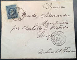 MERLO 1895 Frkd 12c Belgrano (1892-95)cover BUENOS AIRES-BORDEAUX>Mendrisio/Castel S.Pietro TI, Schweiz (Argentina Brief - Cartas & Documentos