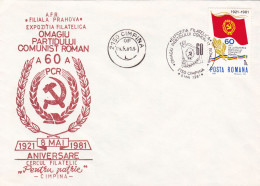 PHILATELIC EXHIBITION CAMPINA ROMANIAN COMMUNIST PARTY COVERS 1981  ROMANIA - Covers & Documents