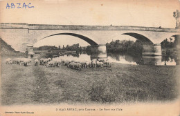 FRANCE - Abzac Près De Coutras - Le Pont Sur L'Isle - Troupeau De Moutons - Carte Postale Ancienne - Altri & Non Classificati