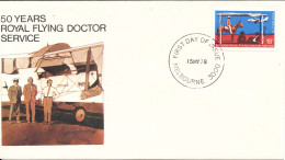 Australia FDC 15-5-1978 50 Years Royal Flying Doctor Service With Cachet - FDC