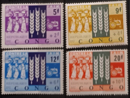 Congo Kinshasa  1963,  YT N°477-80  N**,  Cote YT 4€ - Nuevos