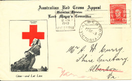 Australia Cover Alberton 17-11-1943 Single Franked (Australian Red Cross Appeal) - Cartas & Documentos