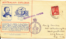 Australia Cover Sent To USA Single Franked - Lettres & Documents