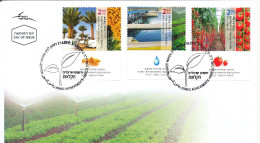 Israel FDC 27-6-2011 Isreli Achievements Agriculture Complete Set Of 3 With Tabs And Cachet - FDC