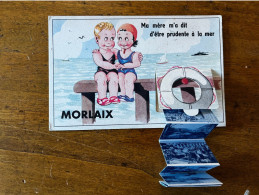 Morlaix * Carte à Système Ancienne Complète * Illustrateur * Baigneurs Enfants - Morlaix