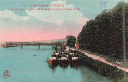 FRANCE - Conflans Sainte Honorine - Bords De Seine - Le Port Des Bleus Et Le Pont - Carte Postale Ancienne - Conflans Saint Honorine