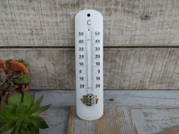 Ancien Thermomètre Émaillé - Autres Appareils