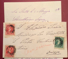 LA PLATA1893 5c Rivadavia+2c (1892-95)cover>Mendrisio/Castel S.Pietro, Ticino TI, Schweiz (Argentina Brief - Cartas & Documentos