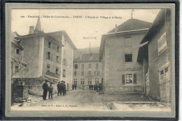 CPA -THEYS (38) - Aspect De La Mairie , Du Café Sert Et Du Grand Café De L'Aventure à L'entrée Du Village - 1910 - Theys