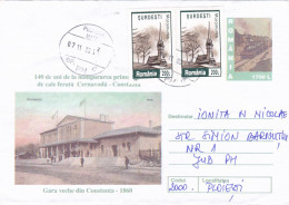 RAILWAY STATION   CONSTANTA,COVERS  STATIONERY 2OOO ROMANIA - Storia Postale