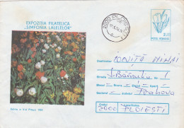 THE PHILATELIC EXHIBITION SYMPHONY OF PITESI TULIPS,COVERS  STATIONERY1984  ROMANIA - Storia Postale